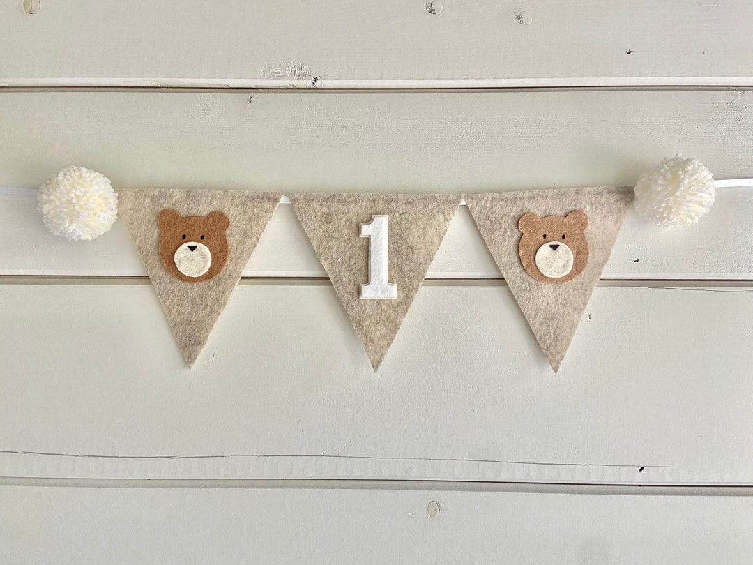 Teddy Bear High Chair Banner - Beary 1st Birthday Party- Bear Highchair ...