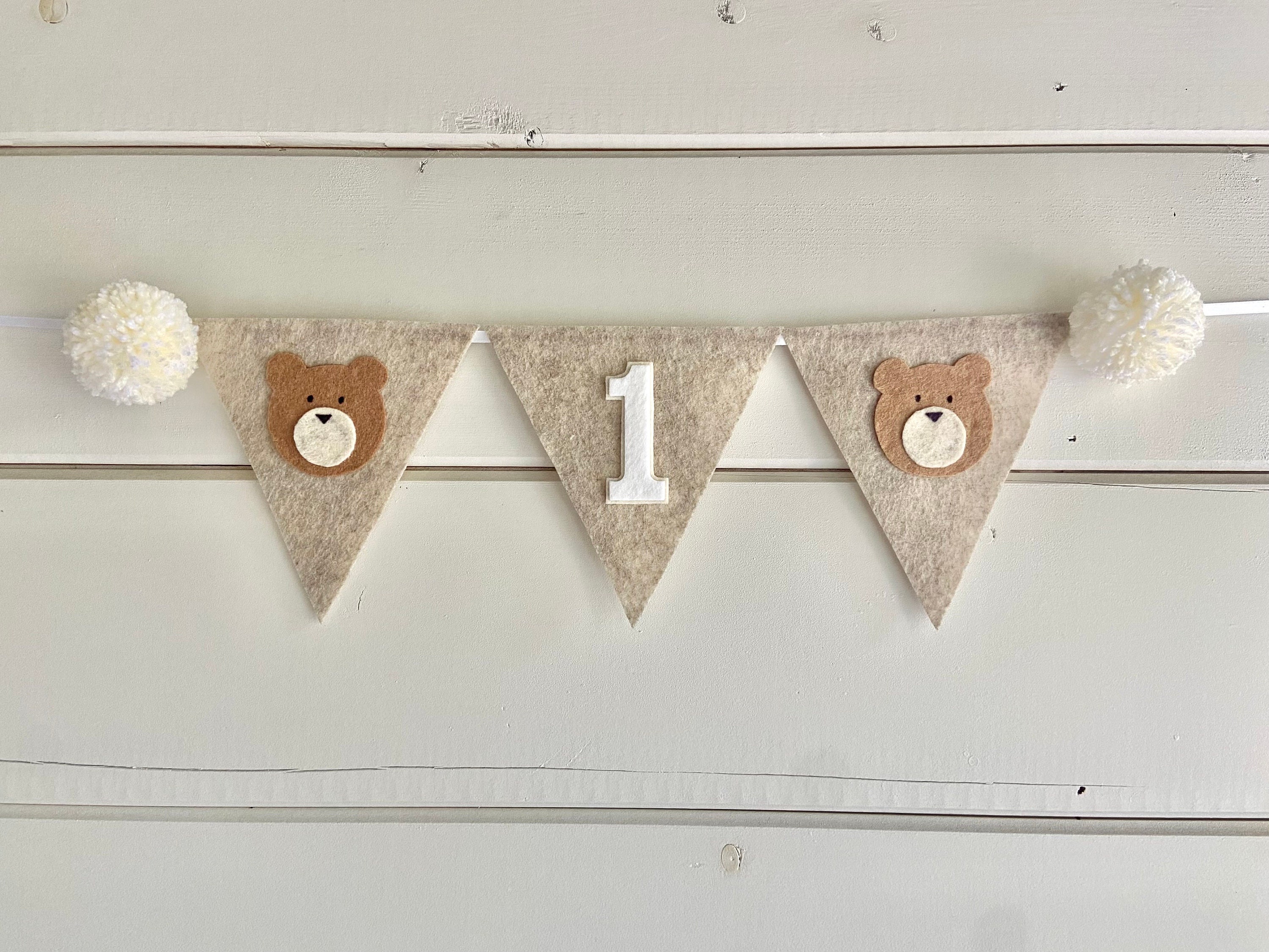 Teddy Bear High Chair Banner - Beary 1st Birthday Party- Bear Highchair ...