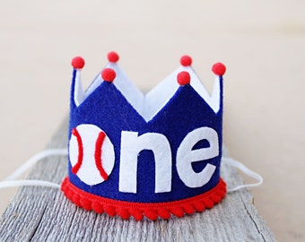 Boys 1st Birthday Baseball Crown - Boys First Birthday Rookie Year Crown - Lil Slugger Hat