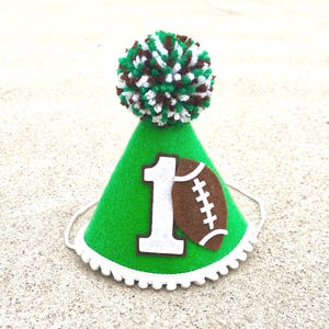 Boy Football Birthday Hat - 1st Birthday Football Party Hat - 1st Year Down Birthday Hat - Customize Colors - Super Bowl Birthday