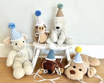 Chapeaux d'anniversaire pour animaux en peluche - Personnalisez les chapeaux de fête - Chapeaux d'anniversaire pour invités