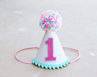 Girl First Birthday Mini Party Hat - Girls 1st Birthday Llama Party - Donut Party - Sprinkles Party Hat - Dog Birthday Hat