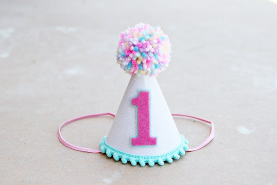 Quick Ship Girls First Birthday Mini Party Hat Girls 1st Etsy