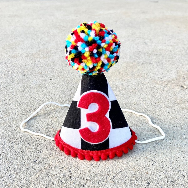 Fast One Party Hat- Two Fast Birthday Hat- Race Car Birthday Hat and Banner - Car Party