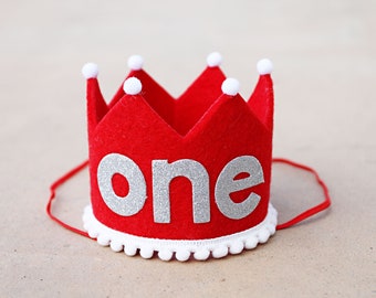 Valentine Birthday Crown- Red 1st Birthday Crown - Boy Valentines Crown - First Birthday Crown