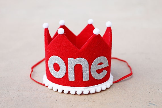 1st Birthday Red Valentines Day Crown Red White And Silver Felt Crown First Birthday Valentine Crown By La La Lola Shop Catch My Party