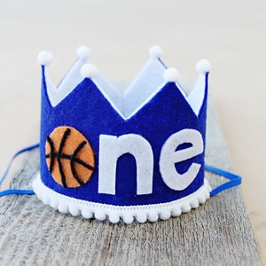 Boy 1st Birthday Basketball Crown- Boys First Birthday Sports Crown - Basketball - Customize Colors