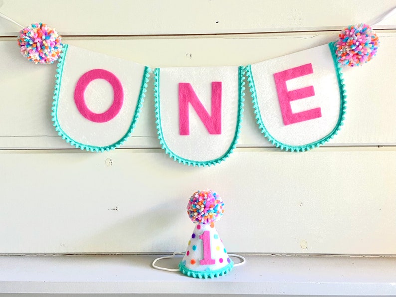 Girl High Chair Banner, First Birthday Highchair Banner, Confetti Banner, Sprinkles, Llama Birthday image 2