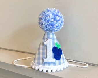 Blueberry Birthday Hat - Berry First Birthday Hat - Blueberry Party Hat - Berry Sweet 1st Birthday