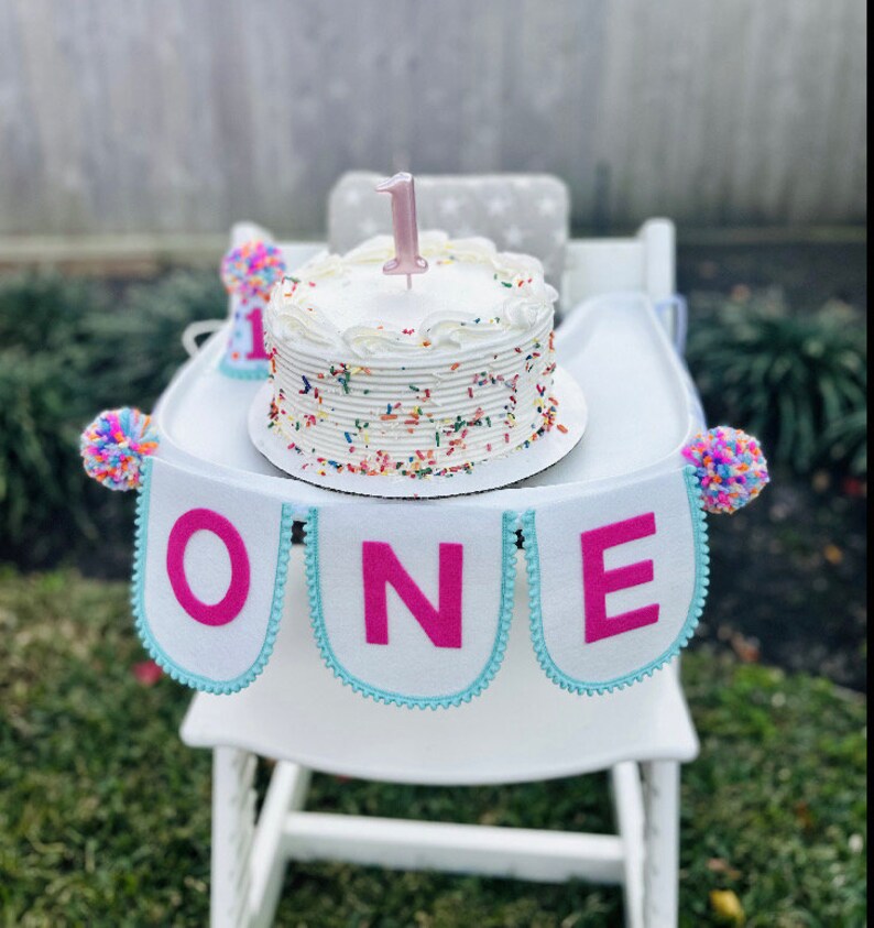 Girl High Chair Banner, First Birthday Highchair Banner, Confetti Banner, Sprinkles, Llama Birthday image 3