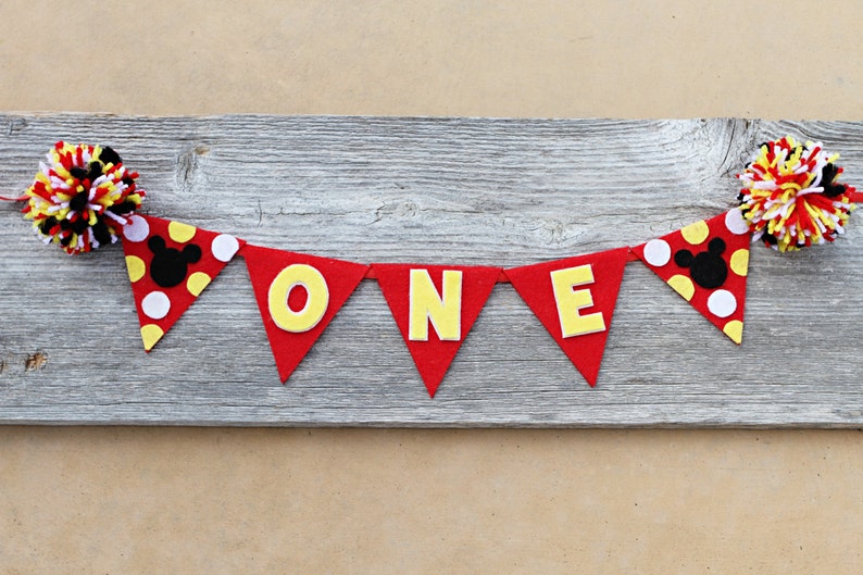 1st Birthday Mickey Mouse Party Highchair Banner Cake 1st Birthday Mickey Mouse Party Highchair Banner Cake