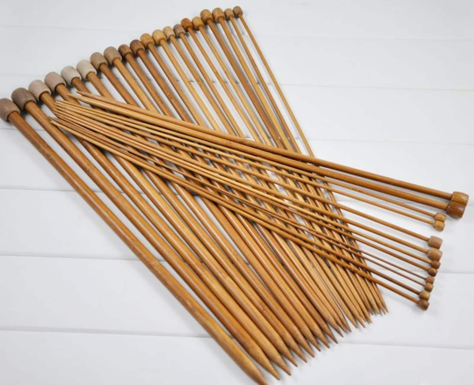 18 Sets Carbonized Bamboo Knitting Needles 14 Inch 10 Inch or Etsy