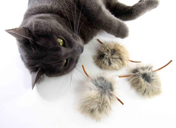 Rabbit Furbits Cat Toys - Interactive Gift Set (3-Pack)