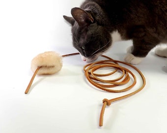 Teaser Toy Flying Furbit, Cat Toy Wand, Interactive Cat Toy, Teaser Cat Toy, Wooden Wand