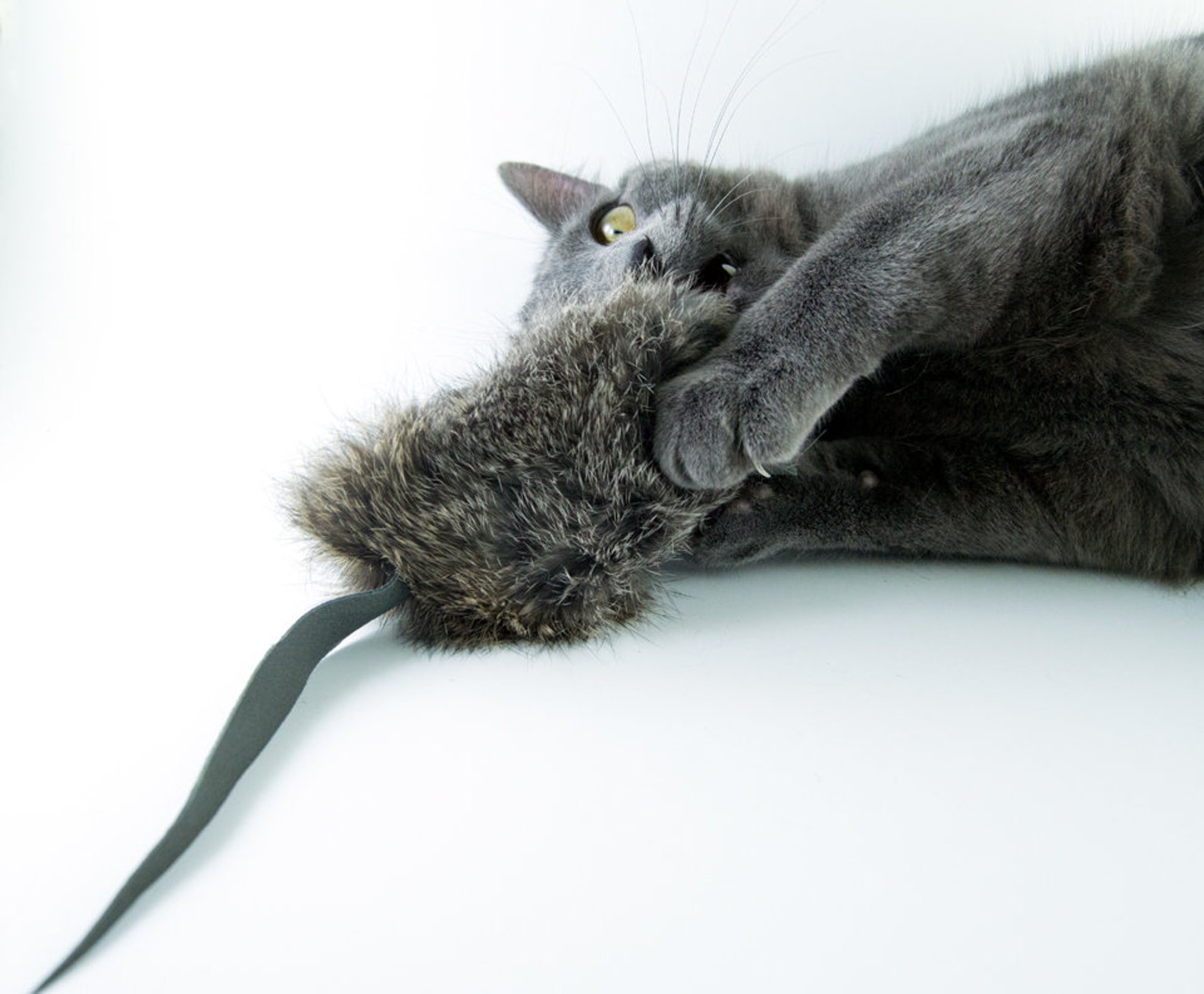 Rabbit Fur Cat Toy Mouse Real Fur Mouse Cat Toys Realistic | Etsy