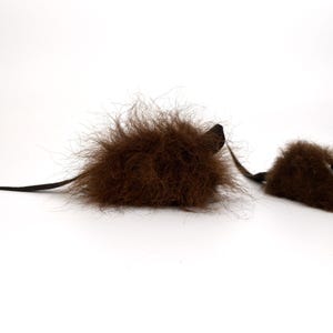 real buffalo bison fur cat toy mouse