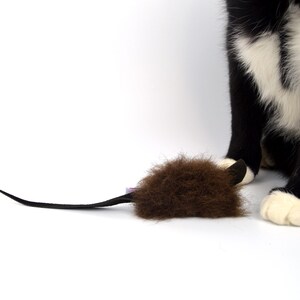 real buffalo bison fur cat toy mouse