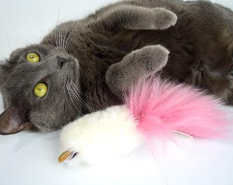 Floofy Feline Teaser: Sheepskin Refill Attachment for Cat Wands