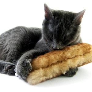 Large Sheepskin Catnip Kicker Toy – Bunny Kick Stick for Cats - Sustainable Fur