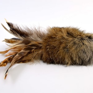 Rabbit Fur and Feathers Cat Toy, Ethical Fur, Fetch Toy, Teaser Toy, Rattle Cat Toy, Real Rabbit Fur Cat Toy image 5