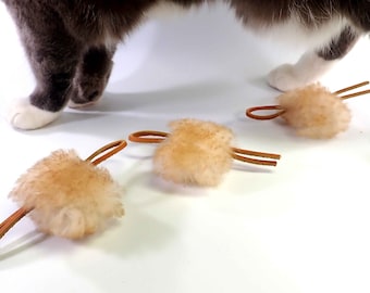 Teaser Wand Attachment Refill 3-Pack - Replacement Lures for Interactive Cat Toys