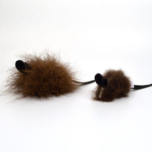 real buffalo bison fur cat toy mouse