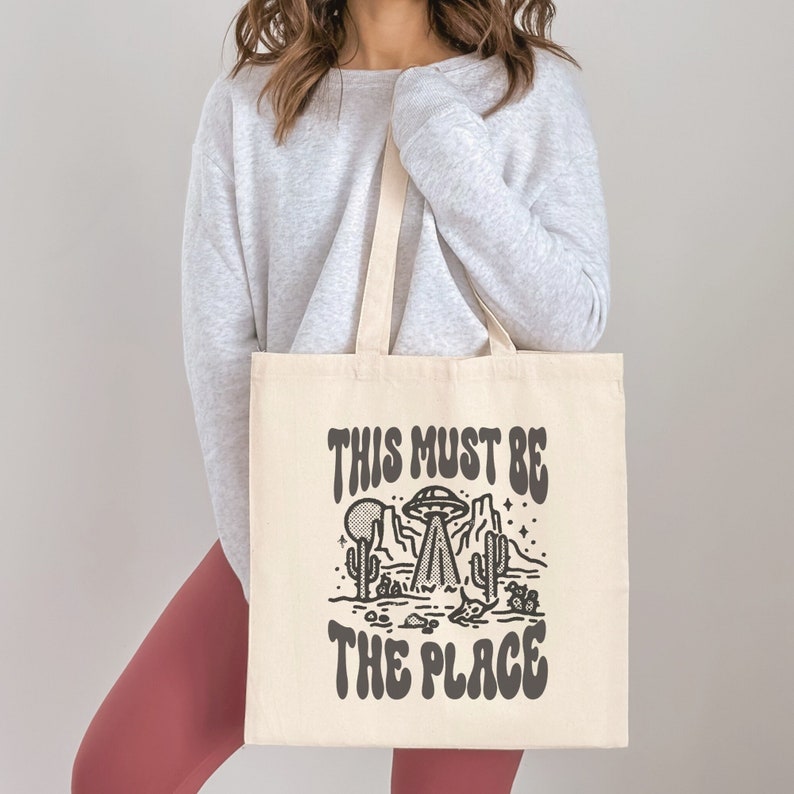 Alien UFO Canvas Tote Bag Gift for Teen, Birthday Gift, Best Friend