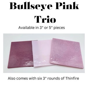 Pink Color Glass Pack, Microwave Kiln Fuser Glass Pack, Bullseye Glass Sampler Pack in Pink Colors