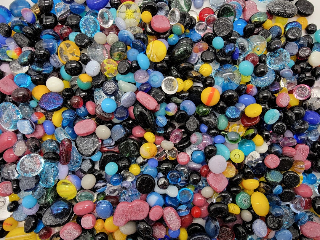 Mixed Colour Fused Glass Dots Frit Balls Glass Fusing Dots Small Mosaic