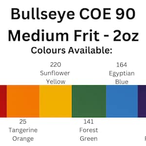 Bullseye Medium Frit 2 Oz Sample Red Orange Yellow Green Blue Purple Rainbow Frit for Fused Glass or Microwave Kiln