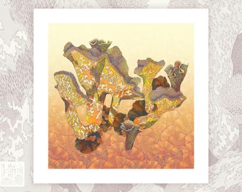 Sunshine Coral Reef - Fine Art Print, Undersea Illustration by Hannah Mackey