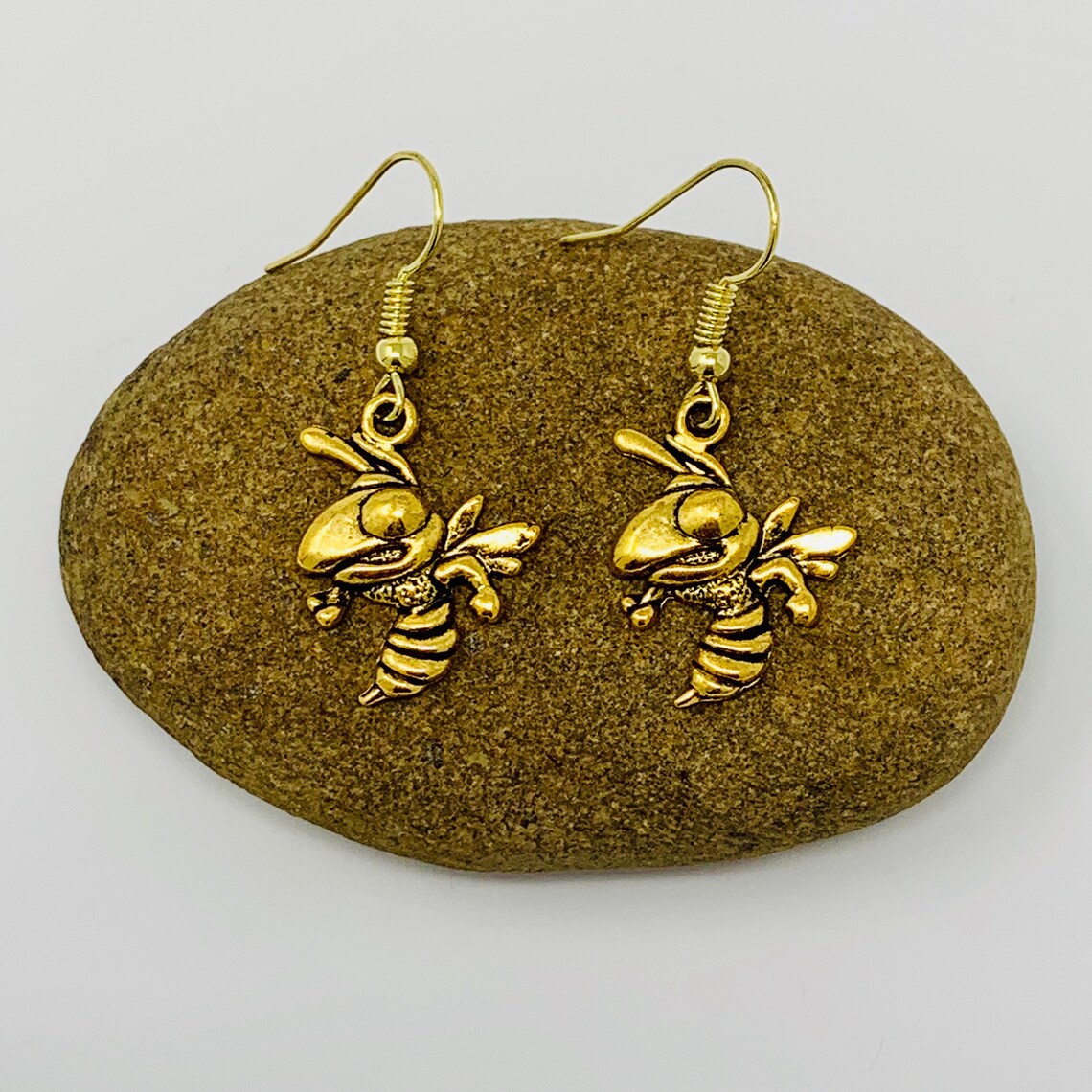 Gold Yellow Jacket Charm Earrings Yellow Jacket Earrings Etsy