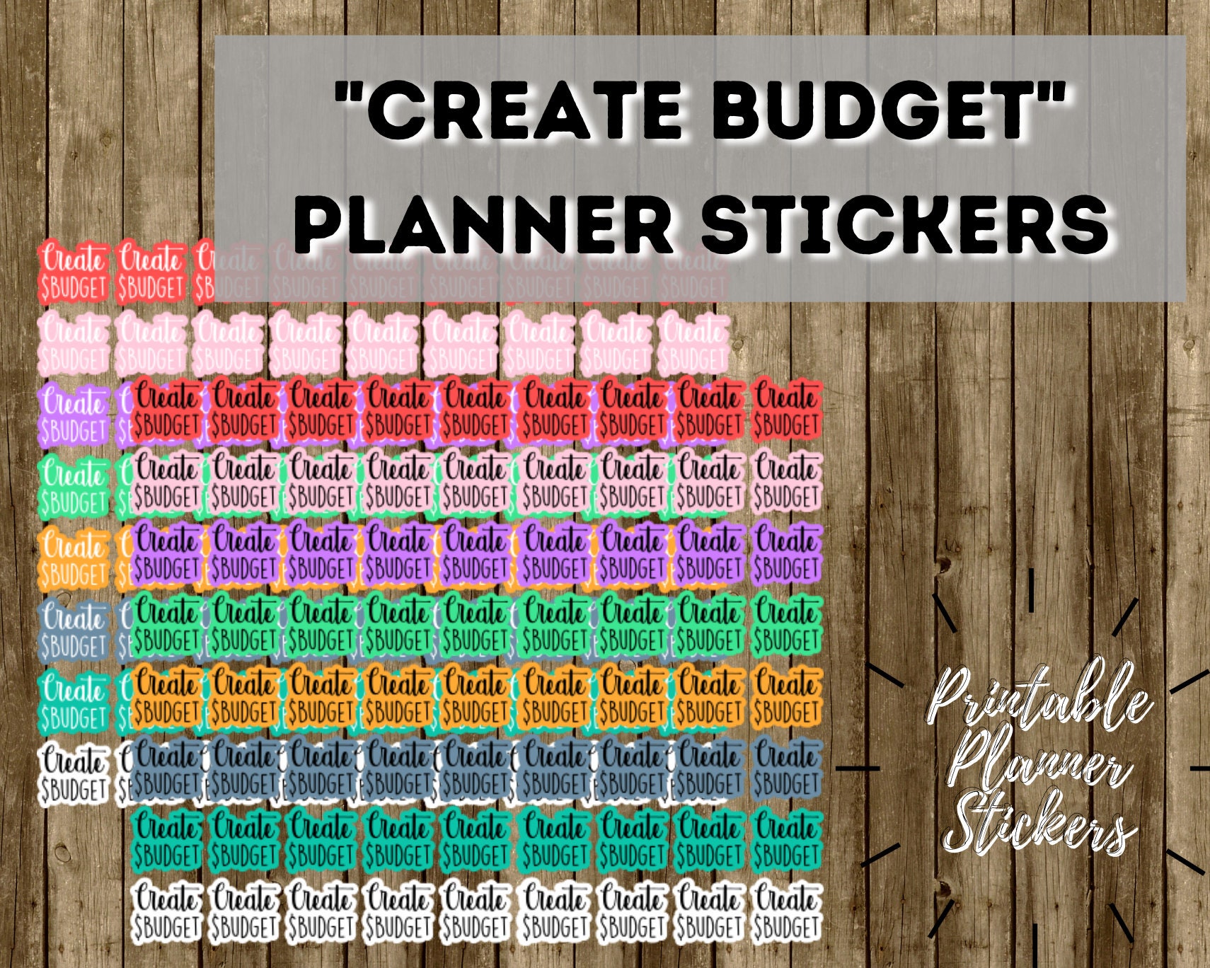 Create Budget Planner StickersPrintable Stickers Printable Etsy