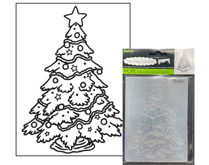 Christmas Tree Embossing Folder Darice Folders Holiday Etsy