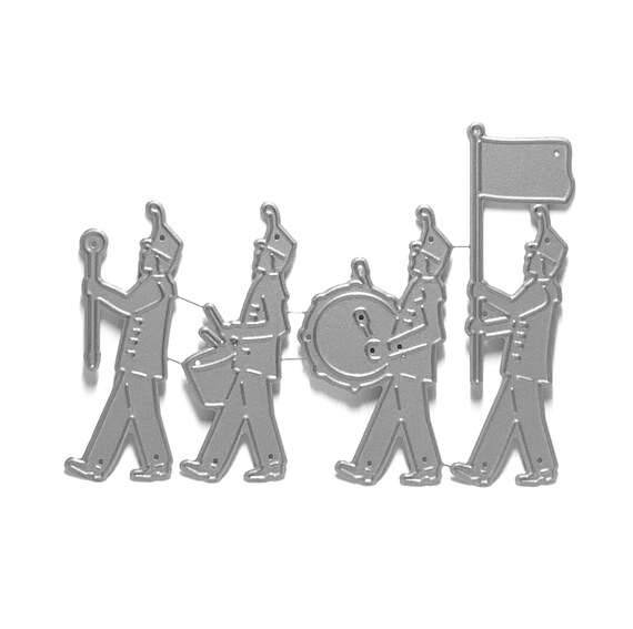 Marching Band Metal Die Cut Parade Drum Line by Frantic Stamper Cutting Dies for Cuttlebug,Sizzix,universal machines,cardmaking,scrapbooking