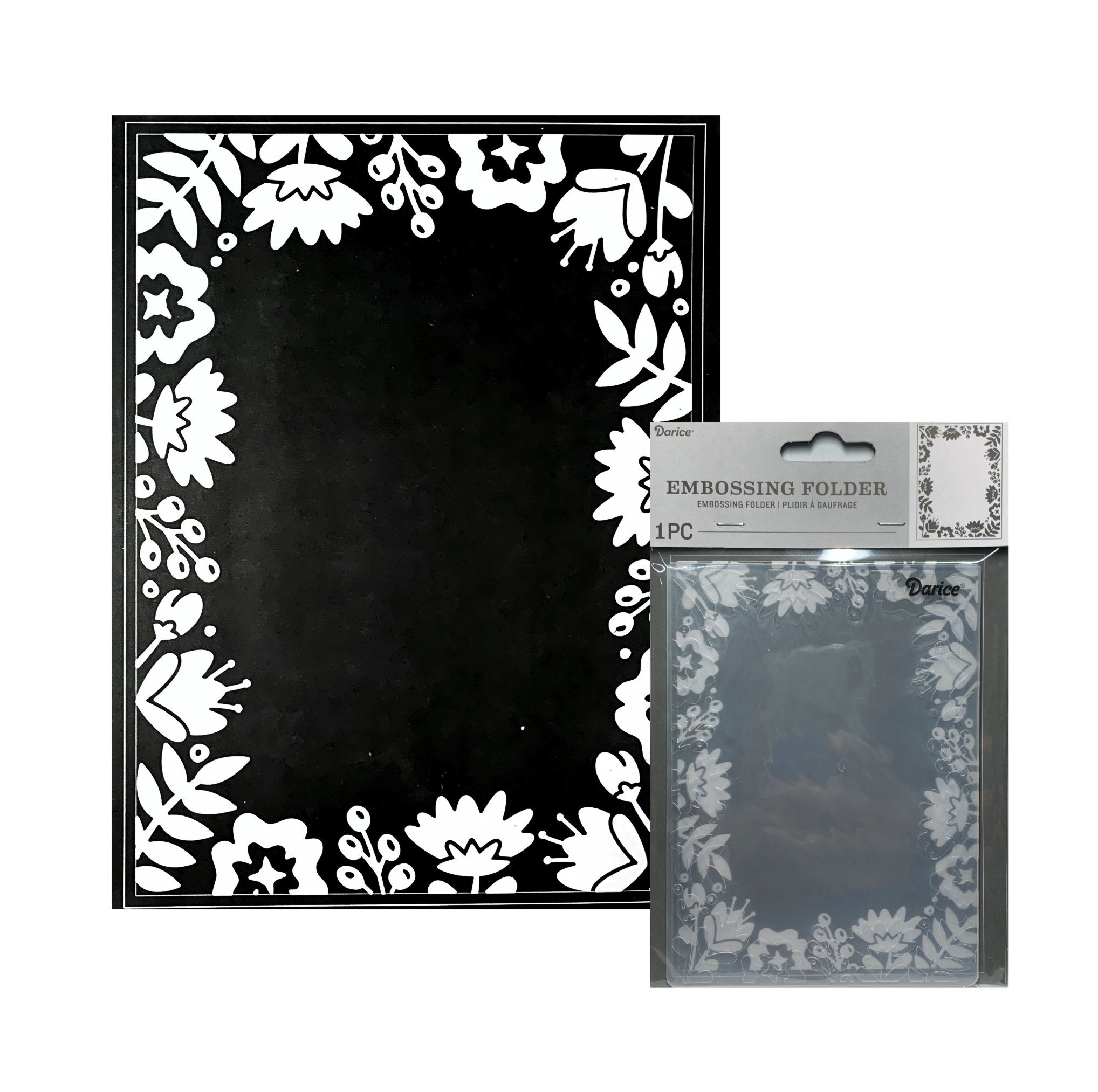 Embossing folder Floral Border Frame by Darice Craft Folders Etsy