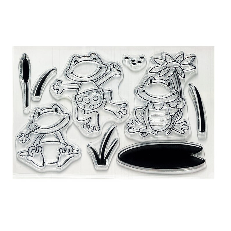 Frog Metal Die Cut & Stamp Set Eline's Marianne Animals Etsy