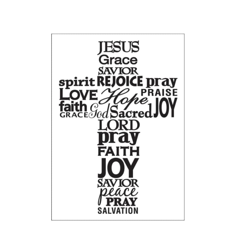 Embossing folder Cross with Words by Darice Craft Folders Etsy