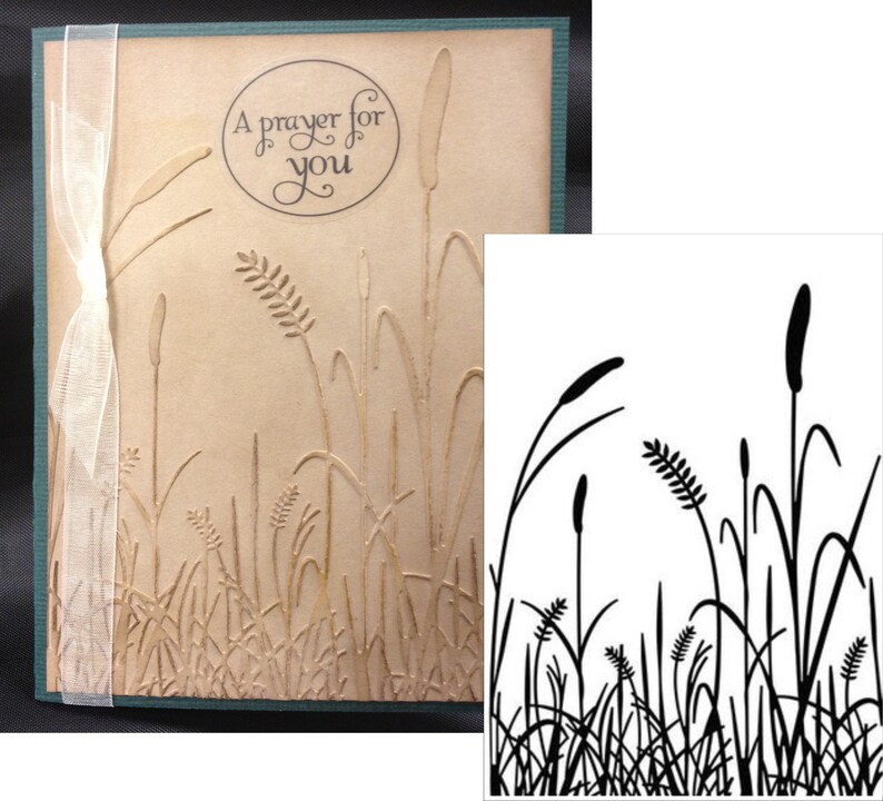 Embossing folder Cattails by Darice Craft Folders Etsy