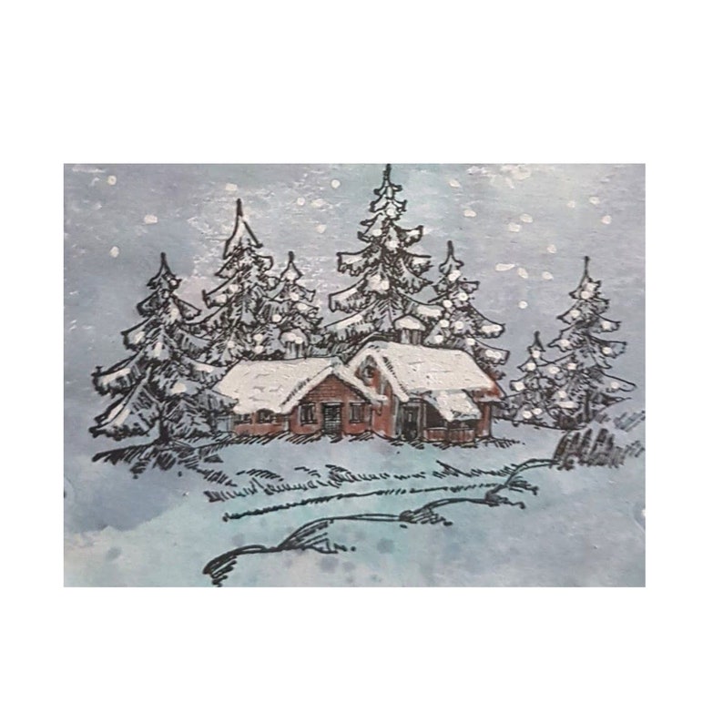 invitations,and Cardmaking WT002 Wintery House Cling Stamp Nellie Snellen clear stamps Christmas Winter House Scene for Scrapbooking