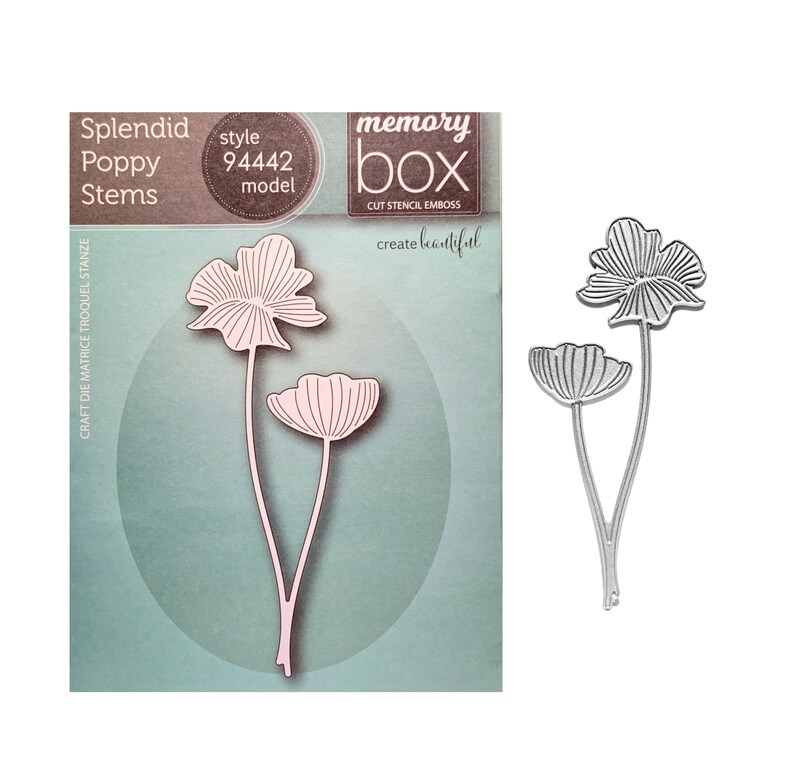 Poppy Metal Die cut Stencil Splendid Stems Memory Box Craft Etsy