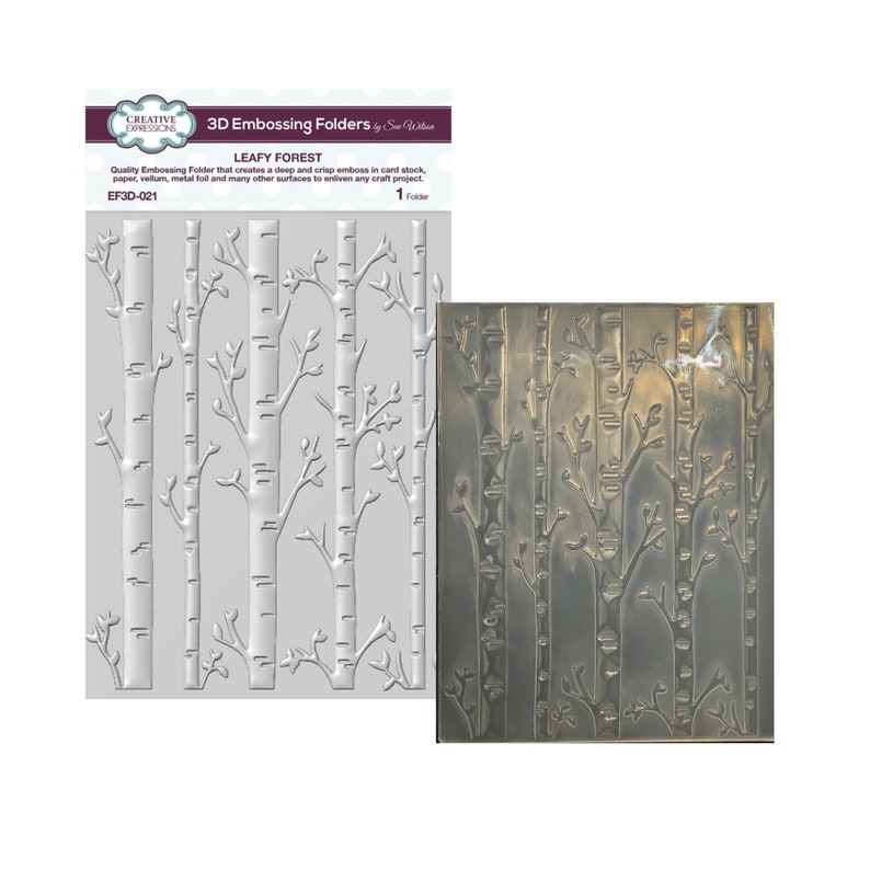 Embossing Folder Leafy Forest 3D by Creative Expressions Birch Etsy