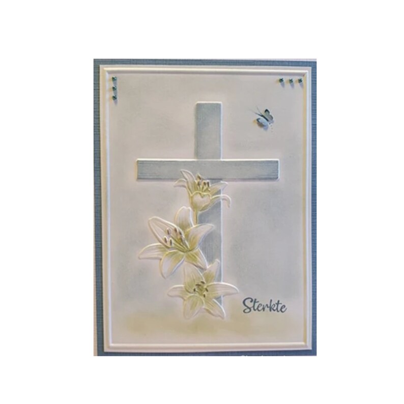 Embossing Folder Cross With Lilies 3D Nellie Snellen Craft Etsy UK