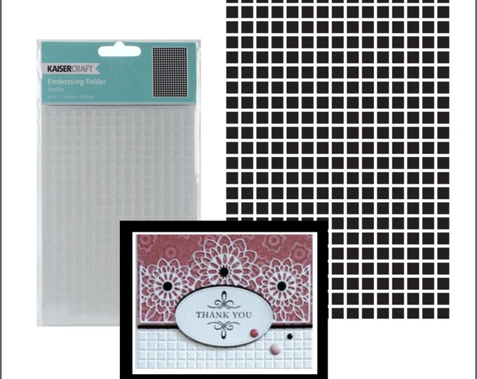 Embossing Folder Waffle Kaisercraft EF275 Square Plaid Pattern