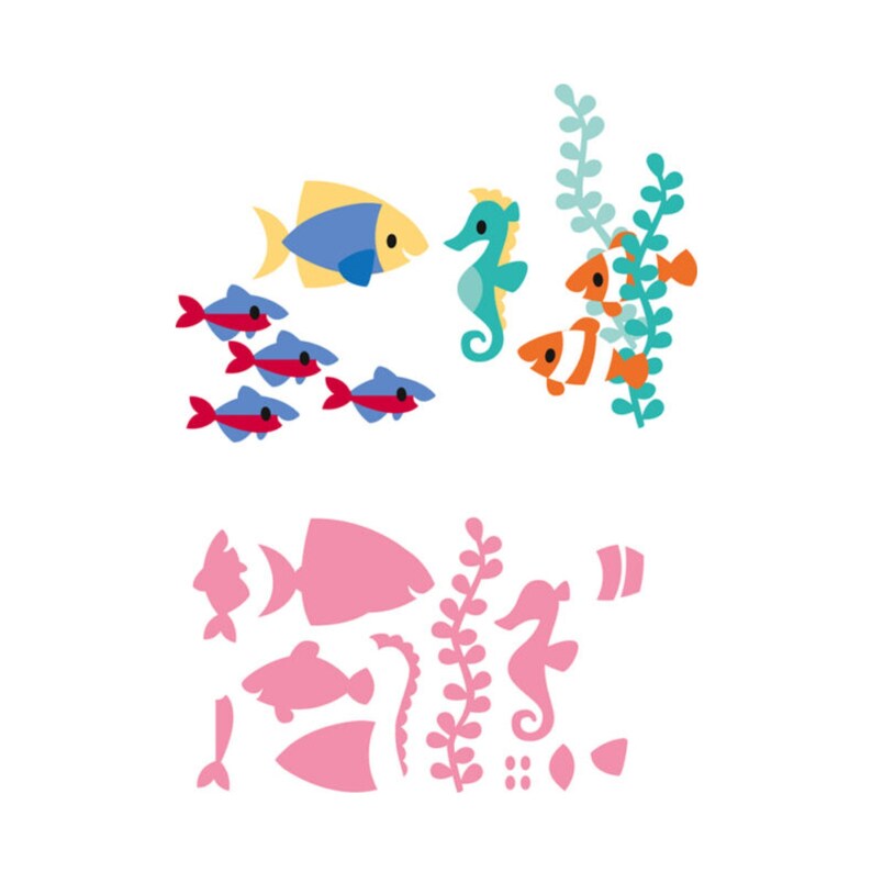 Tropical Fish Die Cut Eline's Marianne Ocean Animals Etsy