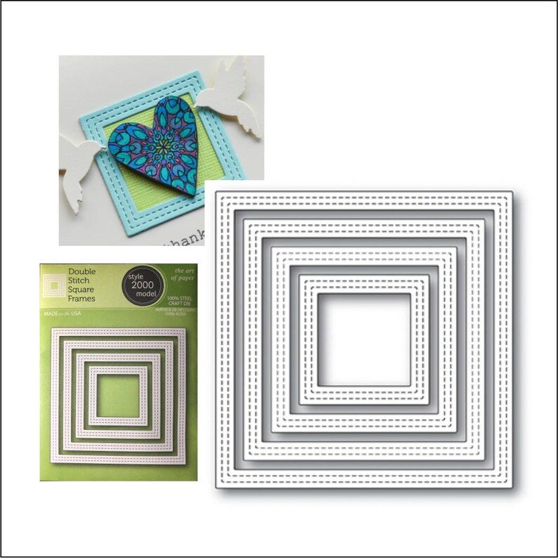 Poppystamps S Double Stitch Square Frames Metal Cutting Image 0