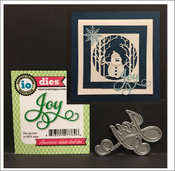 Joy Word Die Cut By Impression Obsession Christmas Metal Etsy