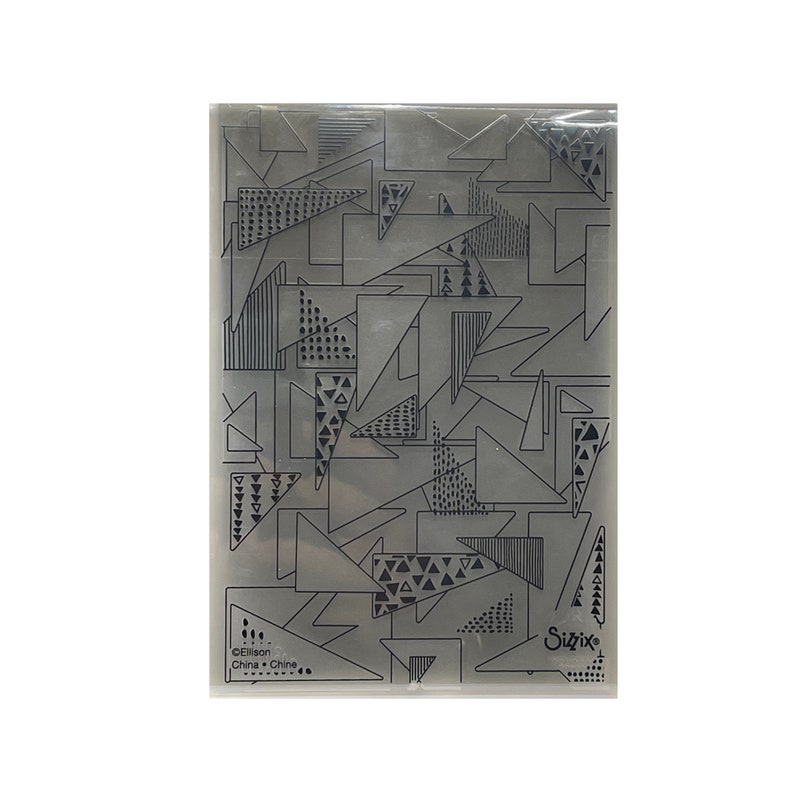 3D Embossing Folder Doodle Triangles Sizzix Geometric Etsy