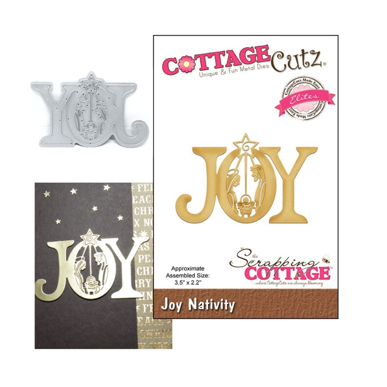 Joy Nativity craft die cut Cottage Cutz metal cutting dies Etsy