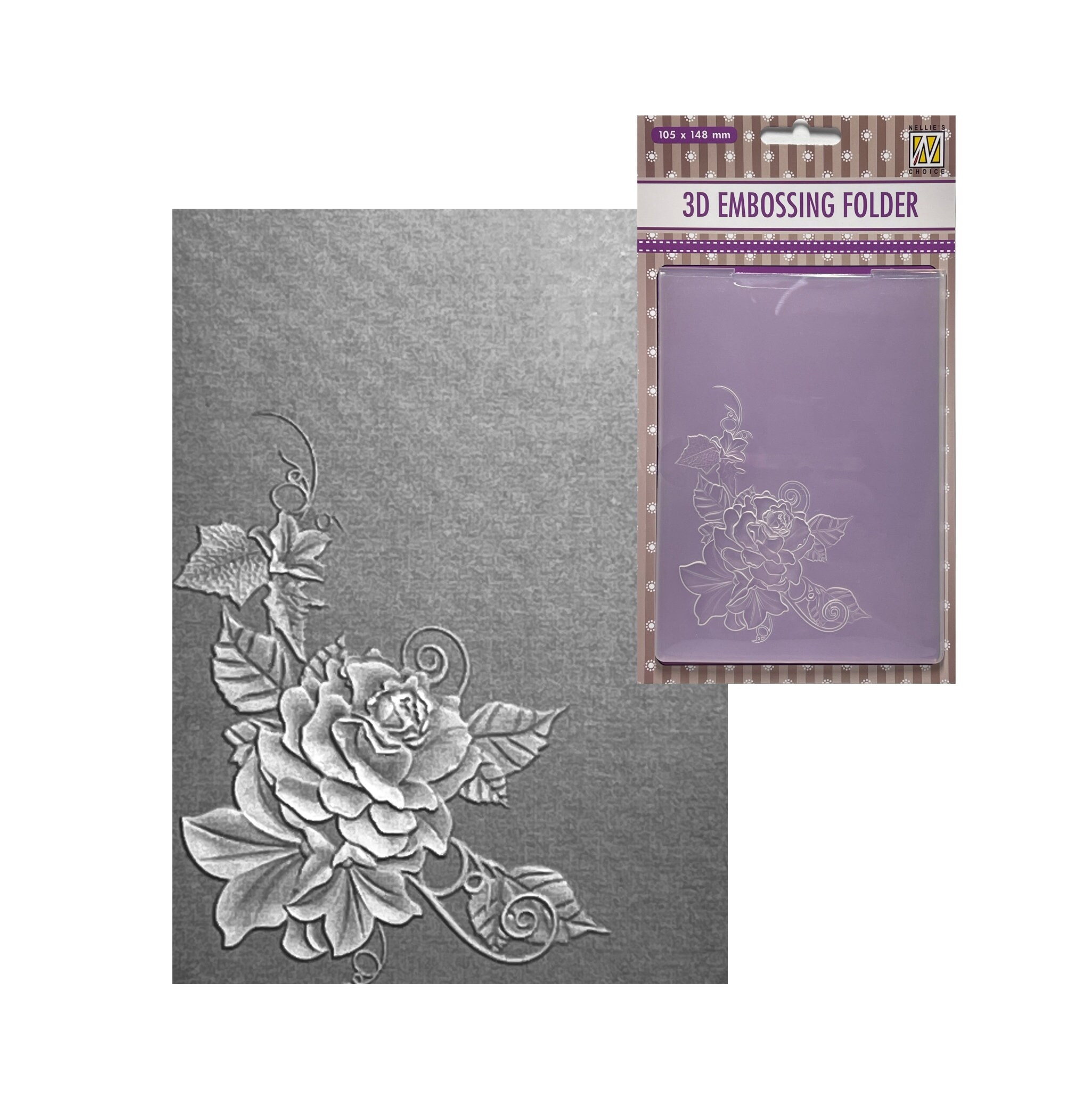 Embossing Folder Rose Corner 2 3D Flowers by Nellie Snellen Etsy